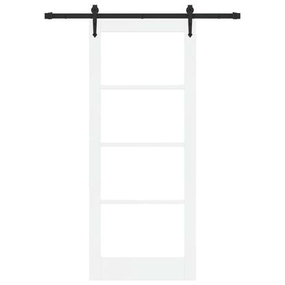 Sliding Door ORKDAL White 83 x 202 cm Solid Pine Wood and Glass