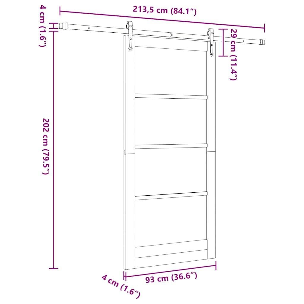 Sliding Door ORKDAL Natural 93 x 202 cm