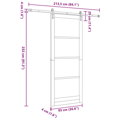 Sliding Door ORKDAL Natural 93 x 232 cm