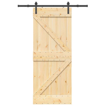 Sliding Door with Hardware Set 85x210 cm Solid Wood Pine