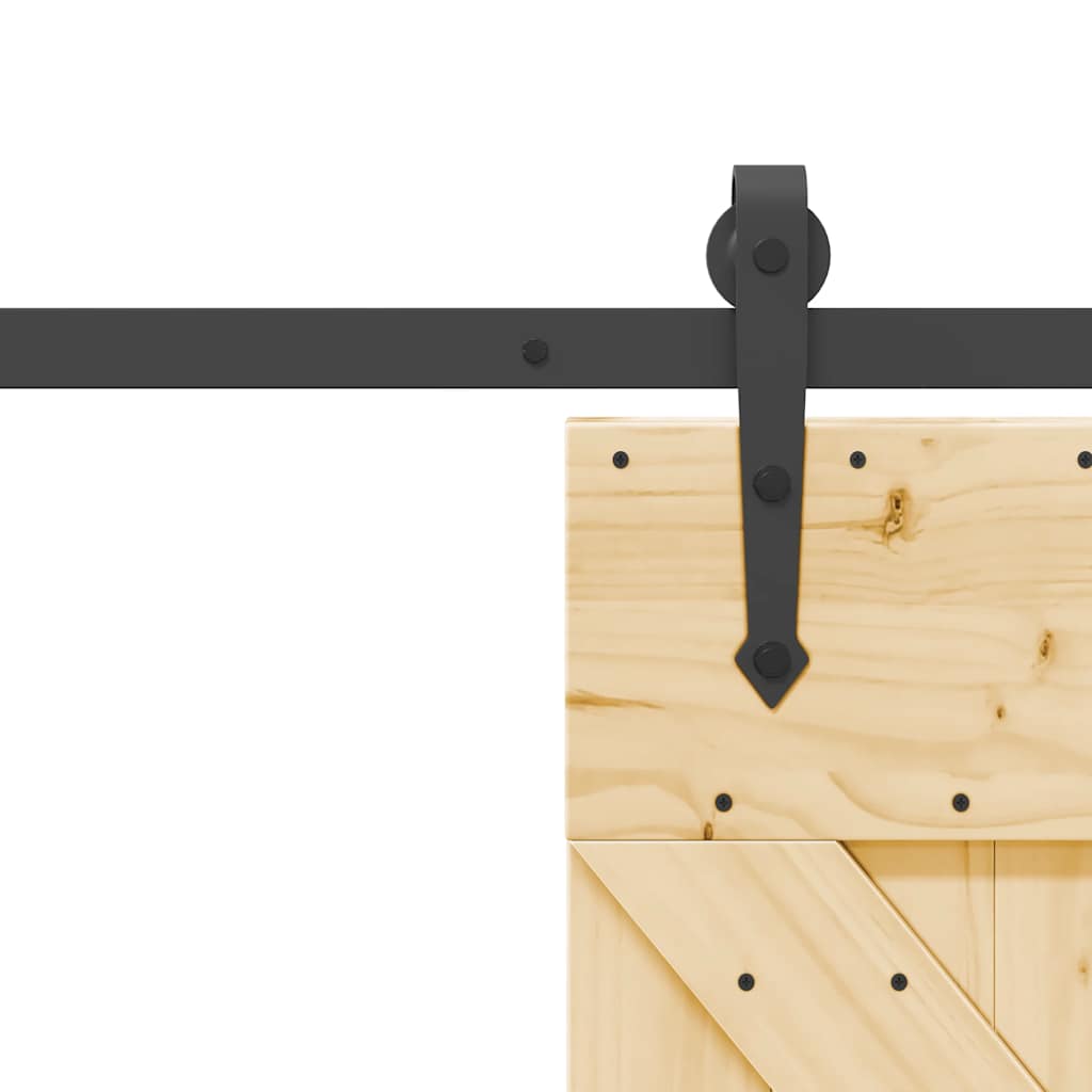 Sliding Door with Hardware Set 85x210 cm Solid Wood Pine