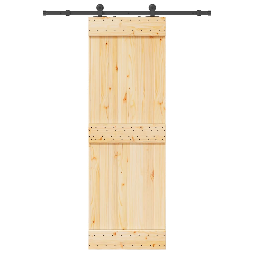 Sliding Door with Hardware Set 70x210 cm Solid Wood Pine