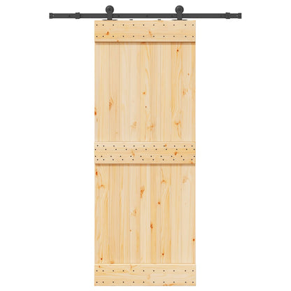 Sliding Door with Hardware Set 80x210 cm Solid Wood Pine