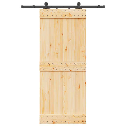 Sliding Door with Hardware Set 85x210 cm Solid Wood Pine