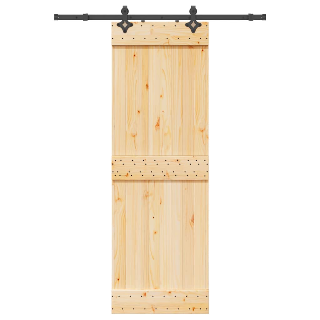 Sliding Door with Hardware Set 70x210 cm Solid Wood Pine
