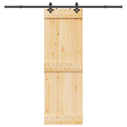 Sliding Door with Hardware Set 70x210 cm Solid Wood Pine