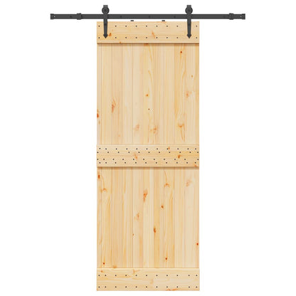 Sliding Door with Hardware Set 80x210 cm Solid Wood Pine