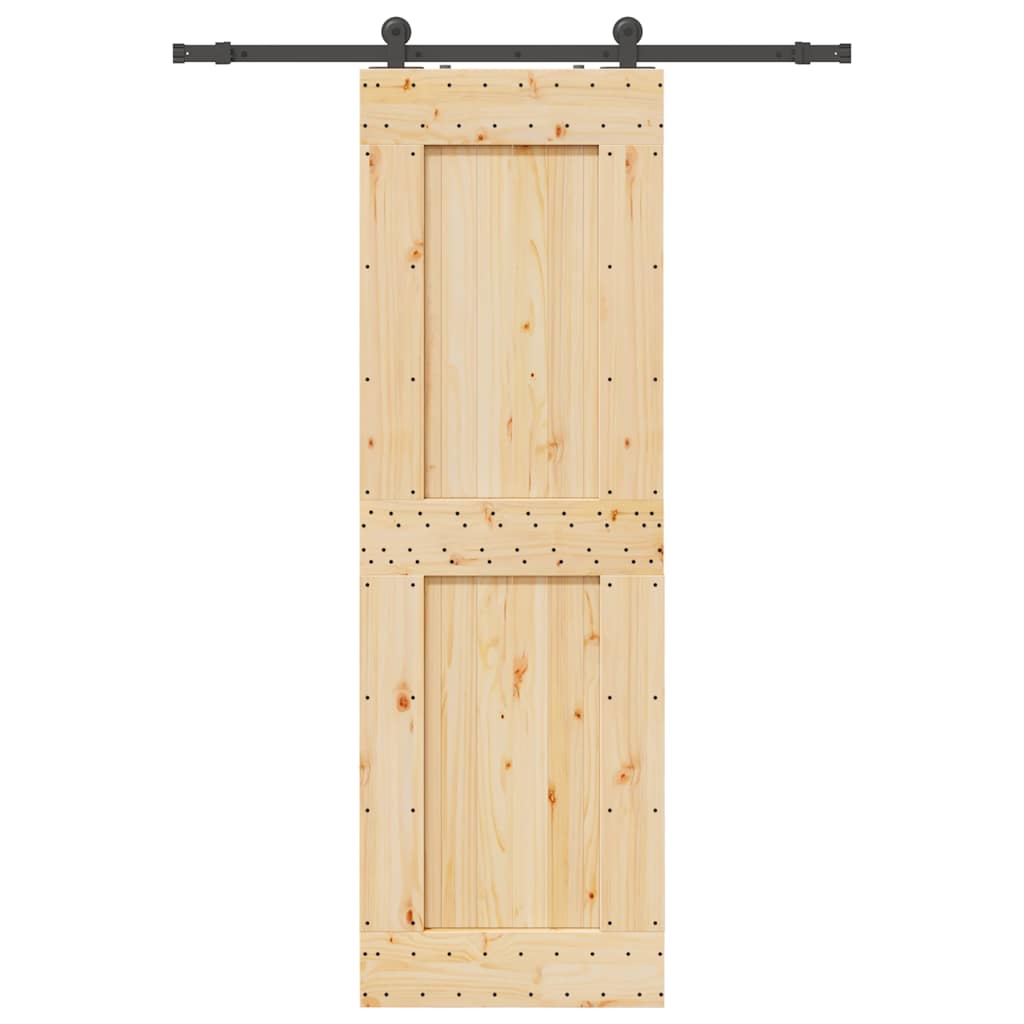 Sliding Door with Hardware Set 70x210 cm Solid Wood Pine