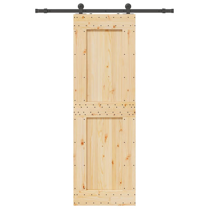 Sliding Door with Hardware Set 70x210 cm Solid Wood Pine