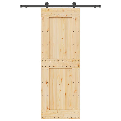 Sliding Door with Hardware Set 80x210 cm Solid Wood Pine