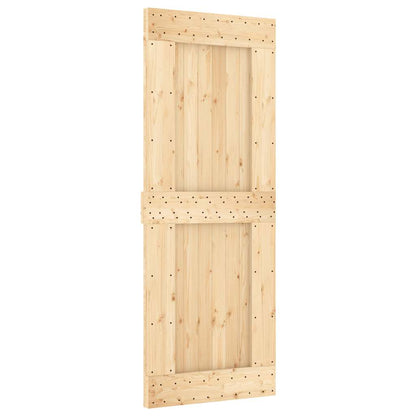 Sliding Door with Hardware Set 80x210 cm Solid Wood Pine