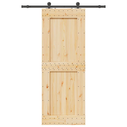 Sliding Door with Hardware Set 85x210 cm Solid Wood Pine