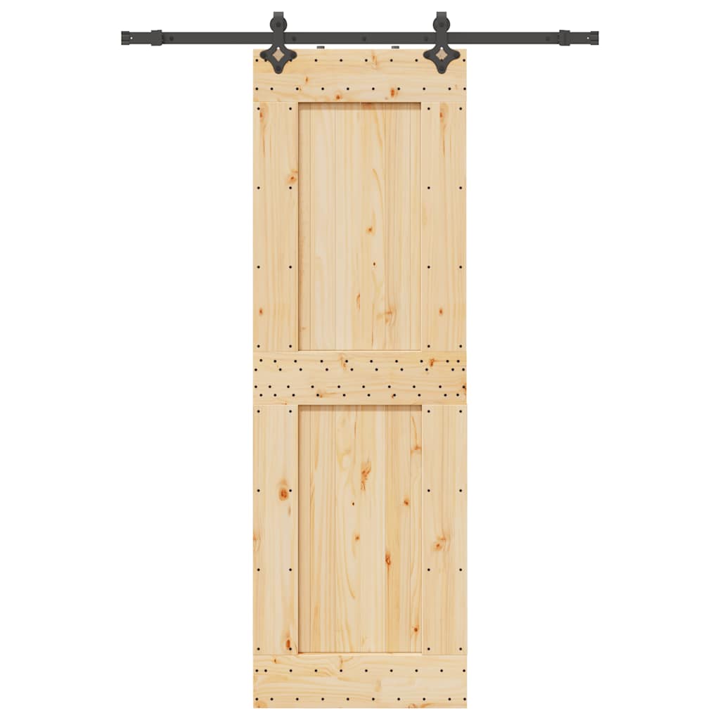 Sliding Door with Hardware Set 70x210 cm Solid Wood Pine