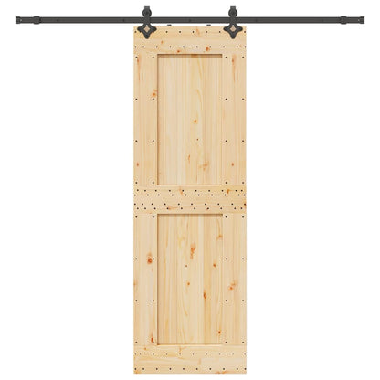 Sliding Door with Hardware Set 70x210 cm Solid Wood Pine