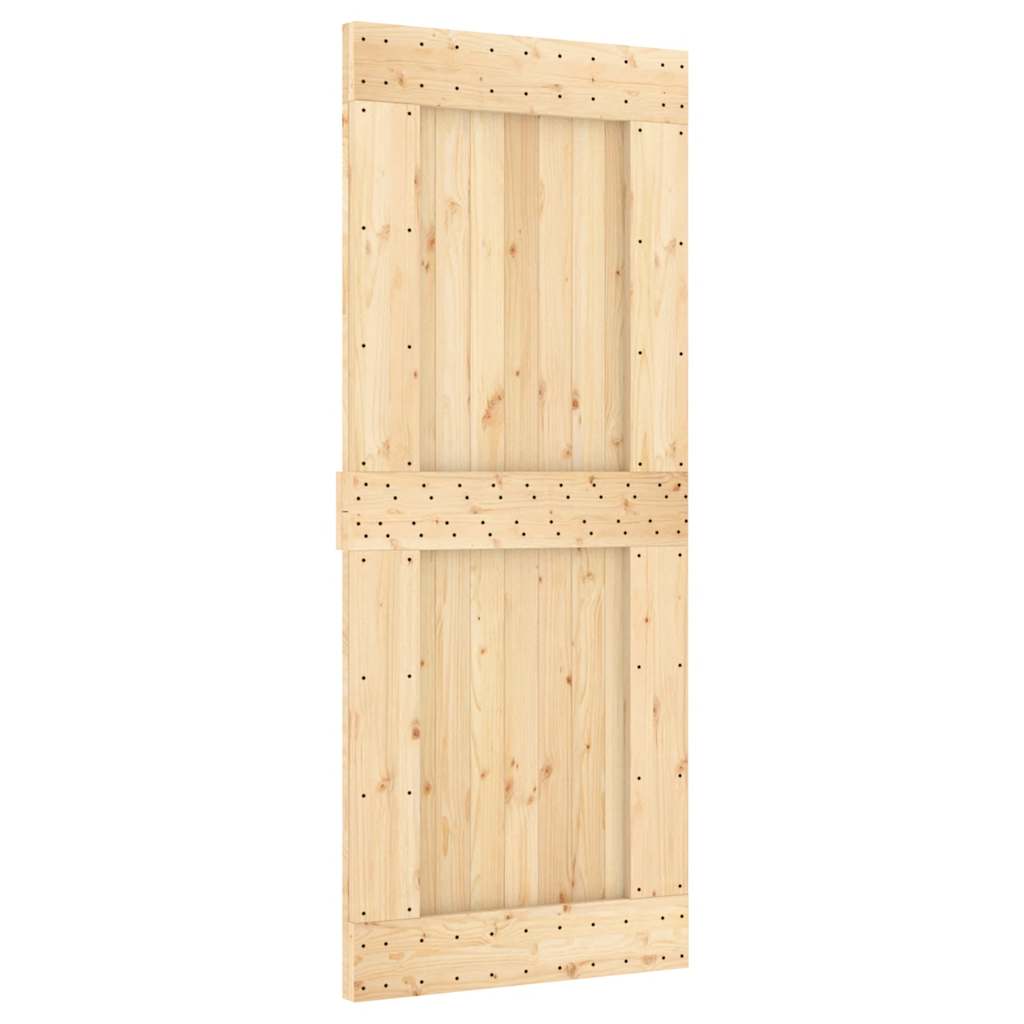 Sliding Door with Hardware Set 85x210 cm Solid Wood Pine