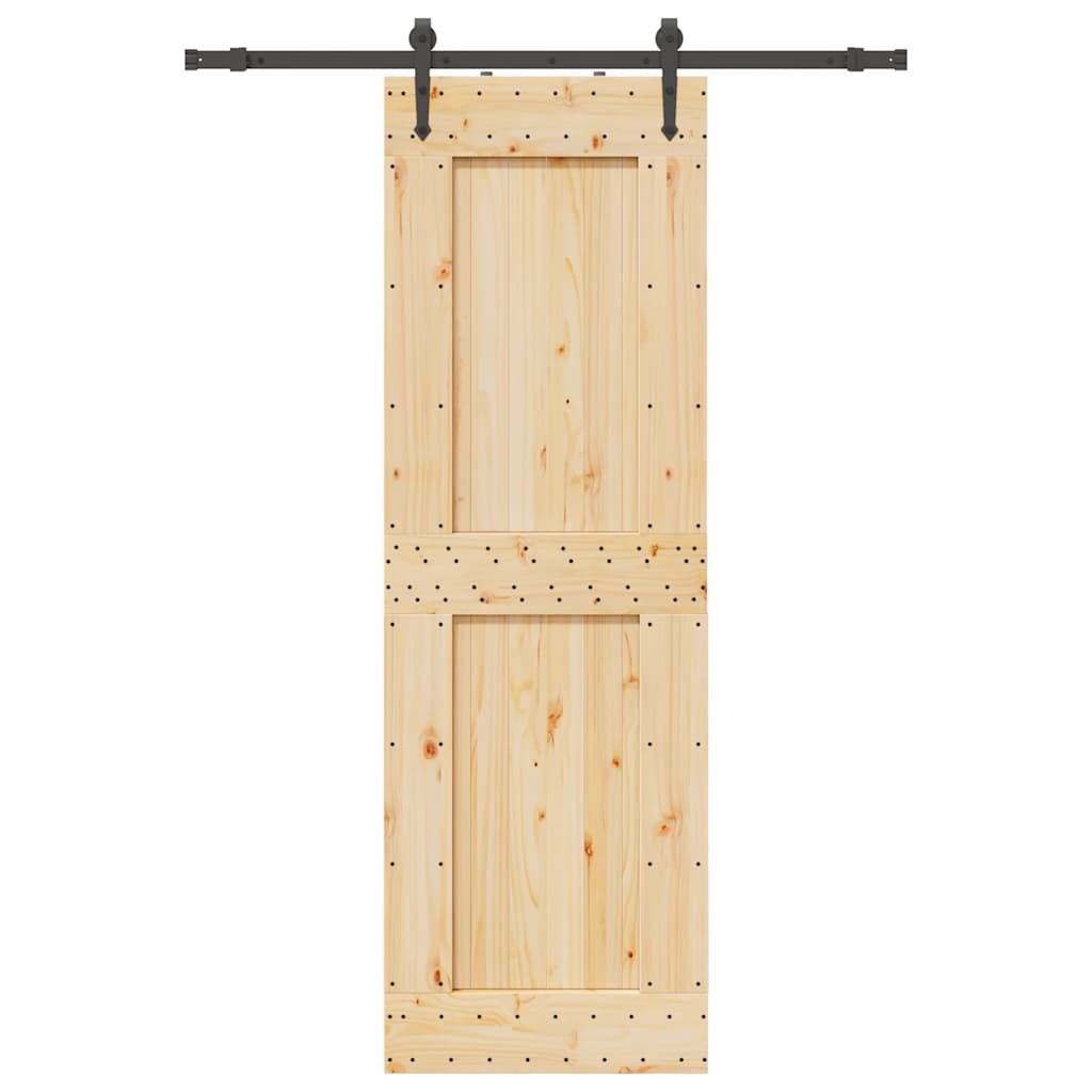Sliding Door with Hardware Set 70x210 cm Solid Wood Pine