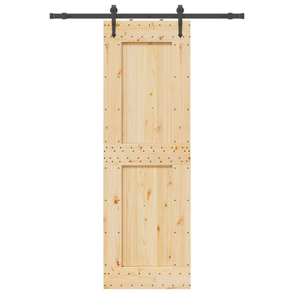 Sliding Door with Hardware Set 70x210 cm Solid Wood Pine