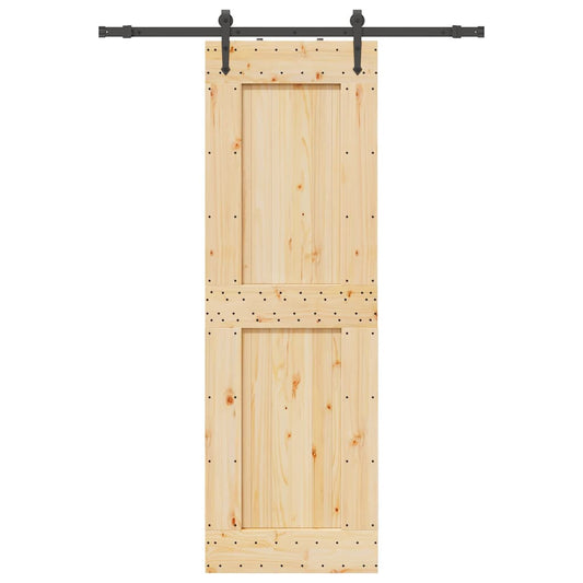 Sliding Door with Hardware Set 70x210 cm Solid Wood Pine