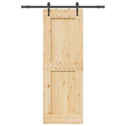 Sliding Door with Hardware Set 80x210 cm Solid Wood Pine