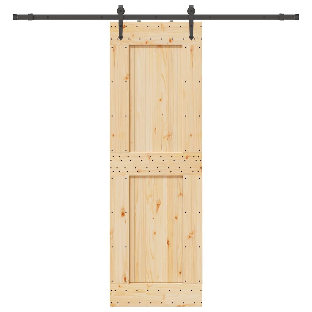 Sliding Door with Hardware Set 70x210 cm Solid Wood Pine