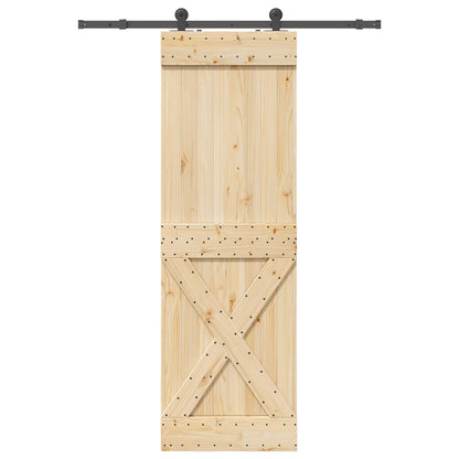 Sliding Door with Hardware Set 70x210 cm Solid Wood Pine