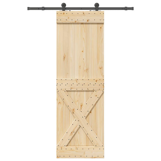 Sliding Door with Hardware Set 70x210 cm Solid Wood Pine