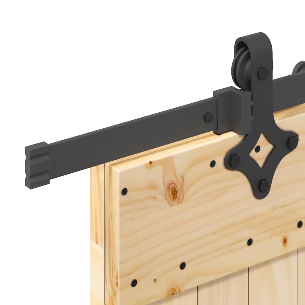 Sliding Door with Hardware Set 80x210 cm Solid Wood Pine