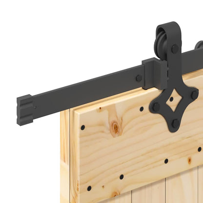 Sliding Door with Hardware Set 95x210 cm Solid Wood Pine