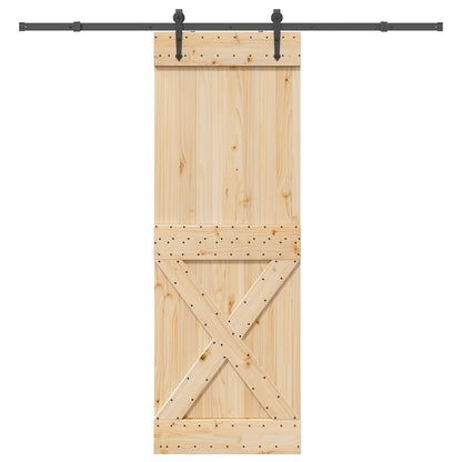 Sliding Door with Hardware Set 80x210 cm Solid Wood Pine