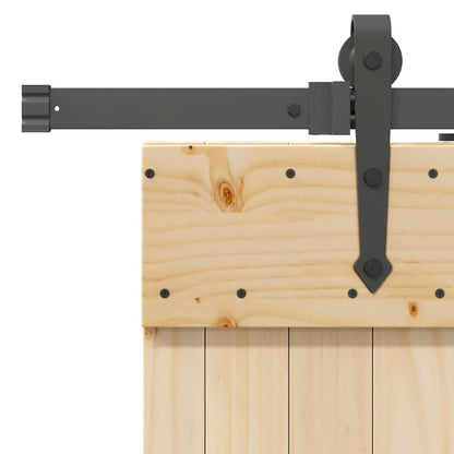 Sliding Door with Hardware Set 100x210 cm Solid Wood Pine