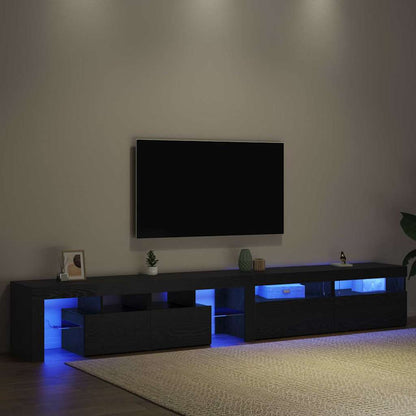 TV Cabinet 3 pcs Black Oak 260 x 37 x 40 cm Engineered Wood