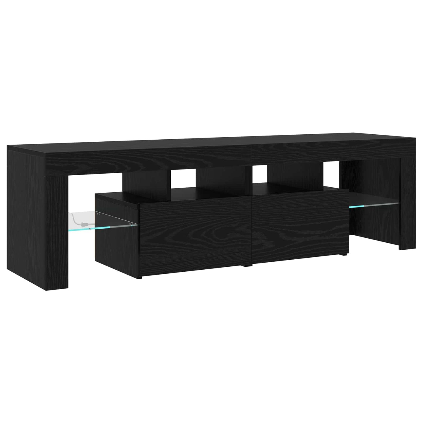 TV Cabinet 3 pcs Black Oak 260 x 37 x 40 cm Engineered Wood