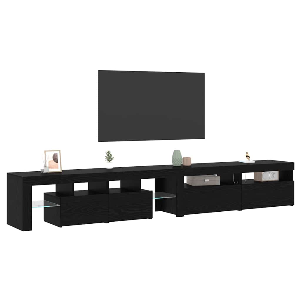 TV Cabinet 3 pcs Black Oak 260 x 37 x 40 cm Engineered Wood