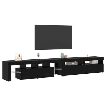 TV Cabinet 3 pcs Black Oak 260 x 37 x 40 cm Engineered Wood