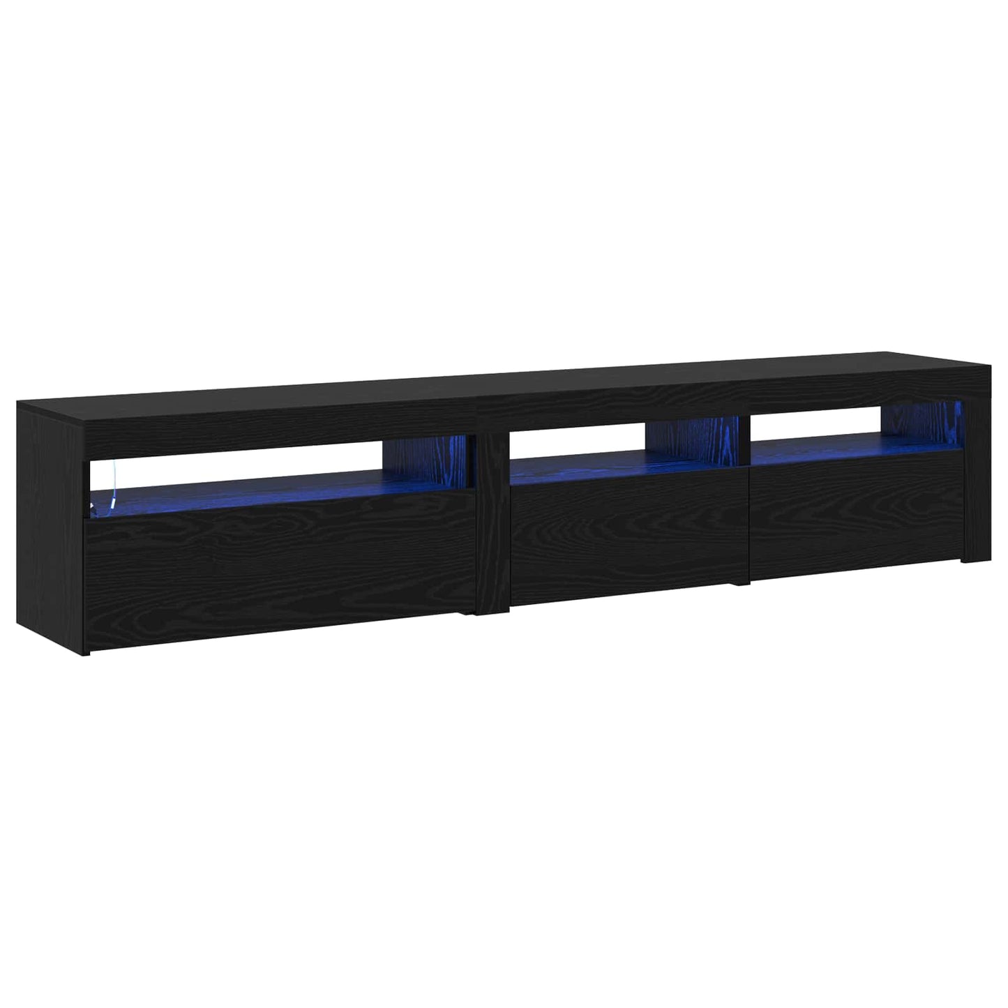 TV Cabinet 2 pcs Black Oak 195 x 35 x 40 cm Engineered Wood
