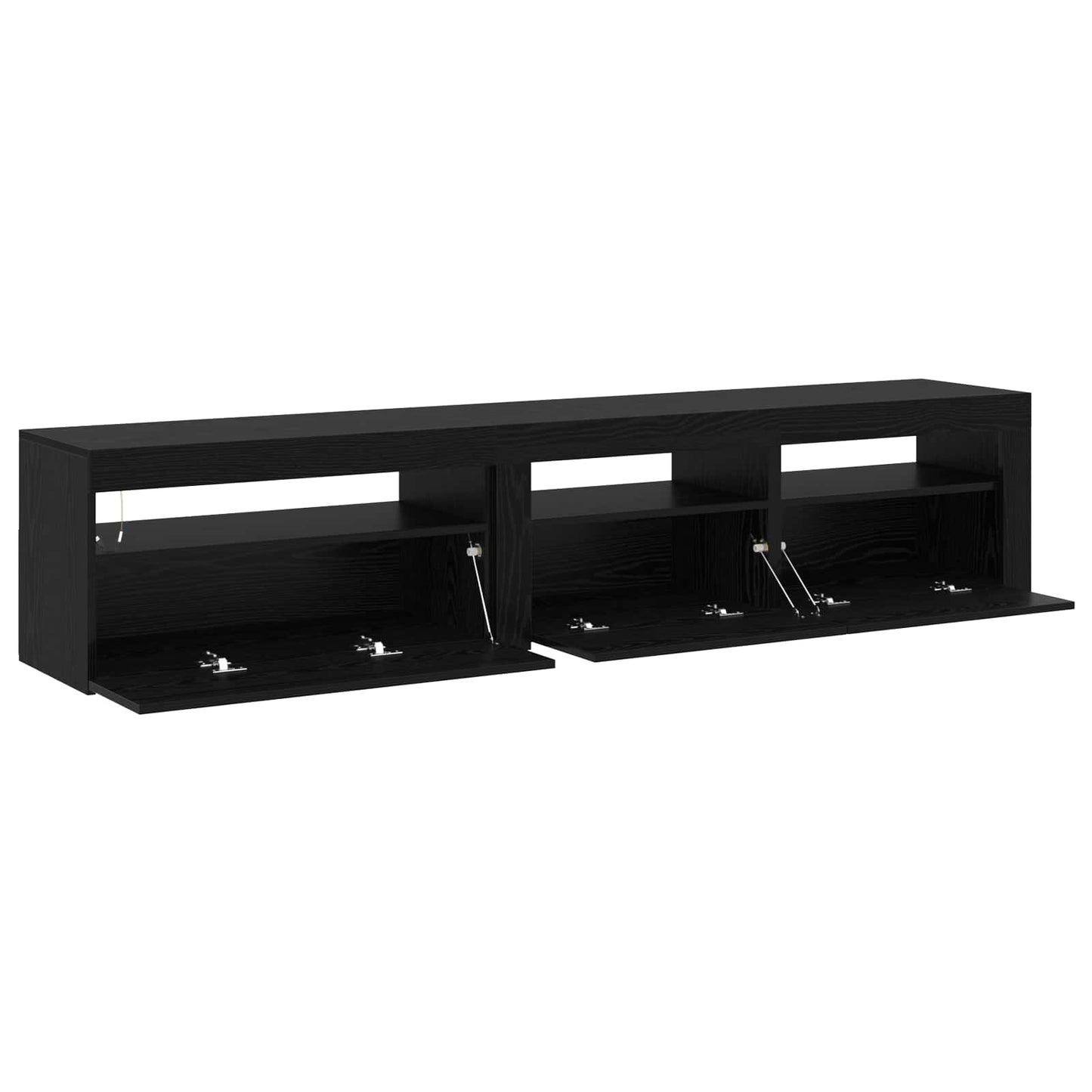 TV Cabinet 2 pcs Black Oak 195 x 35 x 40 cm Engineered Wood