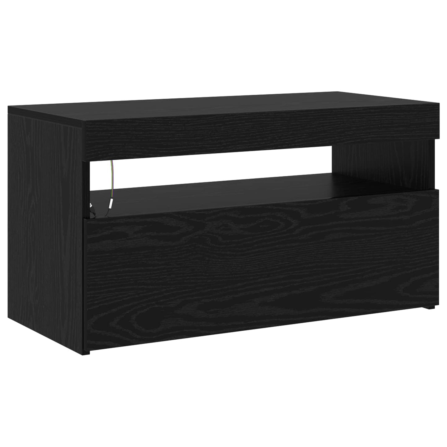 TV Cabinet 2 pcs Black Oak 195 x 35 x 40 cm Engineered Wood