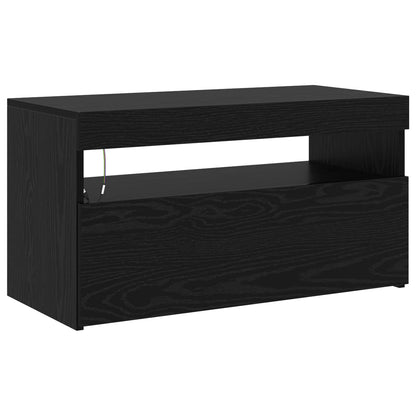 TV Cabinet 2 pcs Black Oak 195 x 35 x 40 cm Engineered Wood