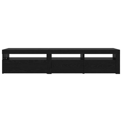 TV Cabinet 2 pcs Black Oak 195 x 35 x 40 cm Engineered Wood