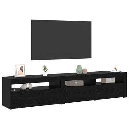 TV Cabinet 2 pcs Black Oak 195 x 35 x 40 cm Engineered Wood