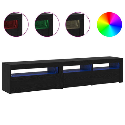 TV Cabinet 2 pcs Black Oak 195 x 35 x 40 cm Engineered Wood
