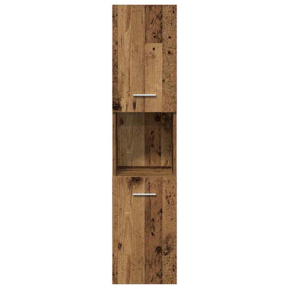 Bathroom Furniture Set with Door 3 pcs Old Wood Engineered Wood