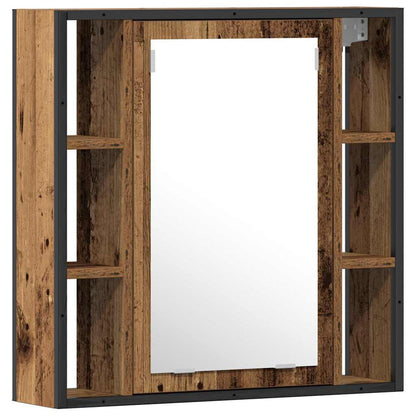 Bathroom Furniture Set with Shelf 2 pcs Brown Engineered wood