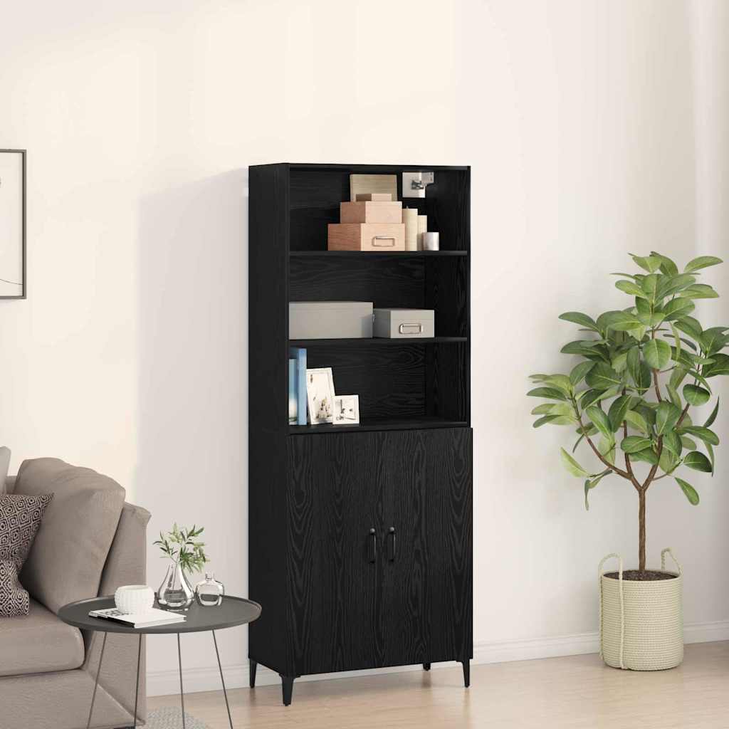 Highboard Black Oak 69.5 x 32.5 x 180 cm Engineered Wood