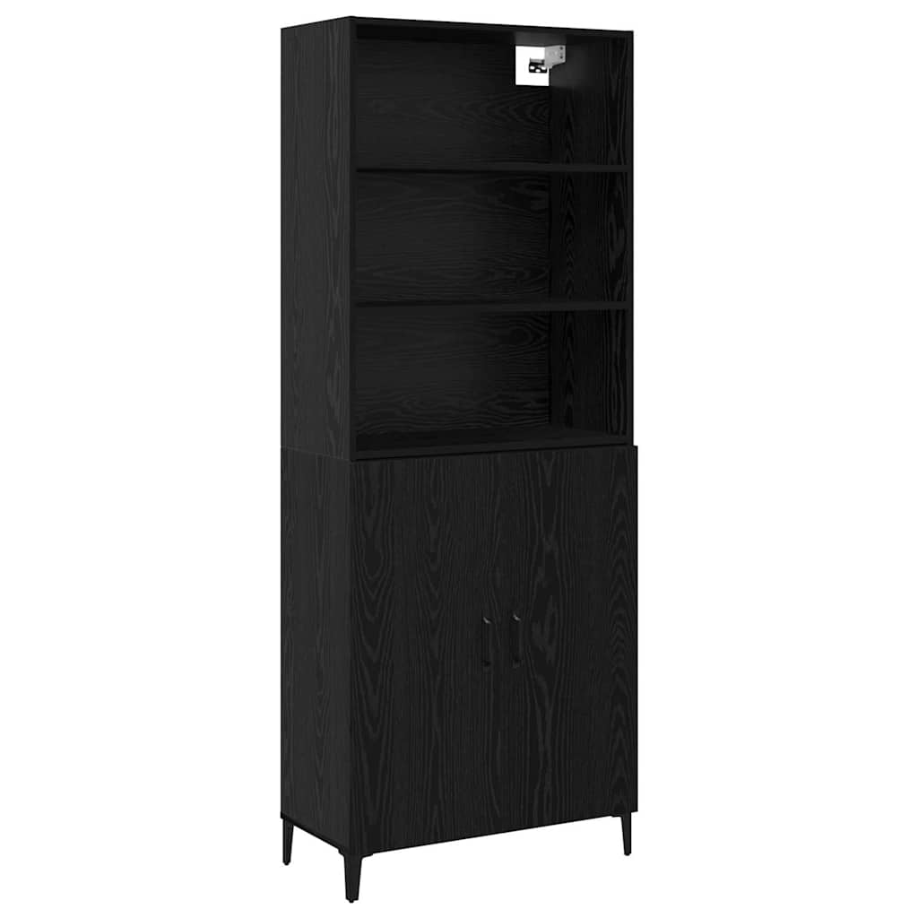 Highboard Black Oak 69.5 x 32.5 x 180 cm Engineered Wood