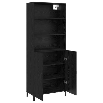 Highboard Black Oak 69.5 x 32.5 x 180 cm Engineered Wood