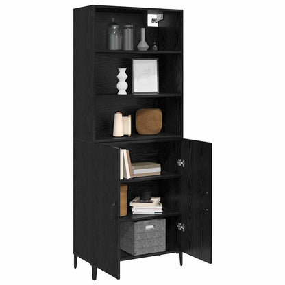 Highboard Black Oak 69.5 x 32.5 x 180 cm Engineered Wood