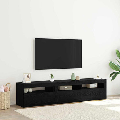 TV Cabinet 2 pcs Black Oak 180 x 35 x 40 cm Engineered Wood