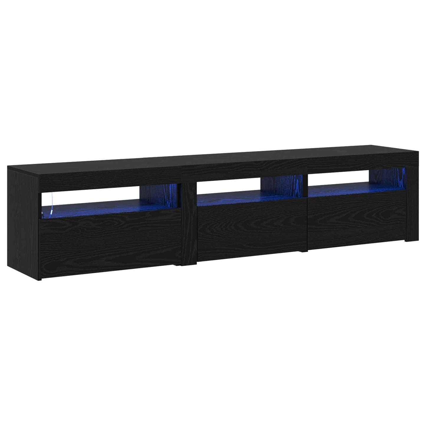 TV Cabinet 2 pcs Black Oak 180 x 35 x 40 cm Engineered Wood
