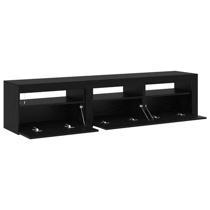 TV Cabinet 2 pcs Black Oak 180 x 35 x 40 cm Engineered Wood